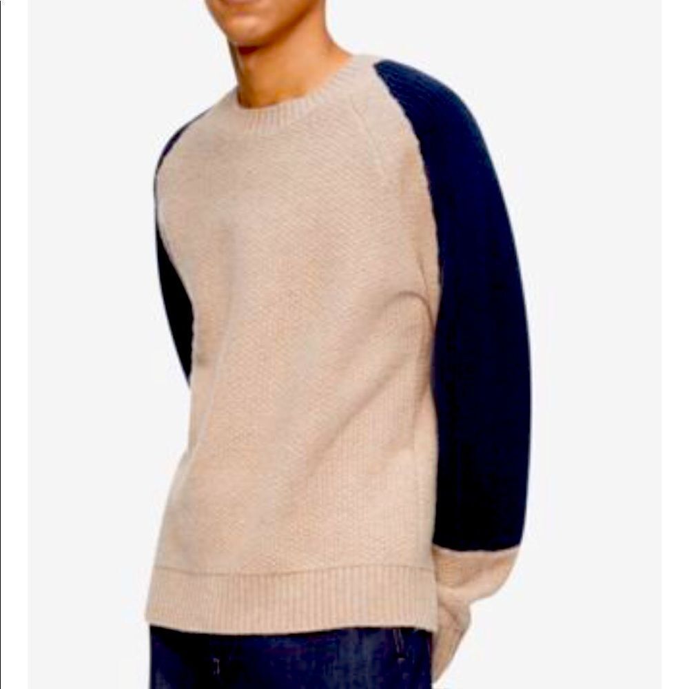 CALVIN KLEIN CASHMERE WOOL Men’s Color-blocked Sweater Large - Picture 2 of 8